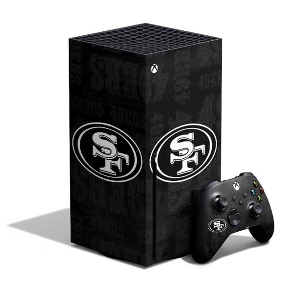 Skinit Decal Gaming Skin Compatible with Xbox Series X Bundle - Officially Licensed NFL San Franciso 49ers Black & White Design