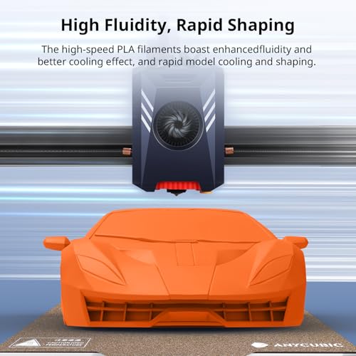 Image of ANYCUBIC High Speed 3D Printer Filament 1.75mm, Print Up to 10X Faster, Rapid PLA Filament with High Prints Quality, Dimensional Accuracy + /- 0.02mm, 1KG Reusable Spool, Vibrant Orange