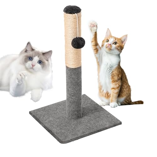 猫用爪とぎポスト, シザル製 高型 キャットスクラッチャー, 子猫用クライミング家具 ぶら下がりボール付き 取り外し可能トイ 日常 アパート 寝室 窓辺 裏庭 旅行用