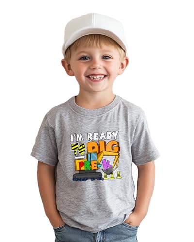 Image of First Day of Preschool Shirt Pre K Shirts for Girls Boys Toddler Kids 1st Day of Kindergarten Gift Cotton Tee 2T-7Y