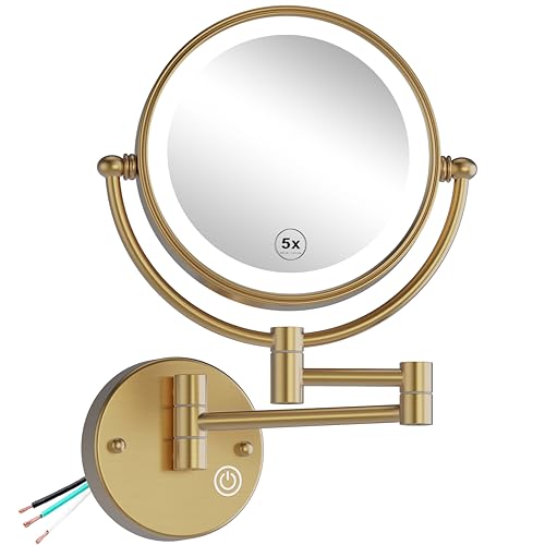 Espejo de Maquillaje de Pared con Luces, 8" Doble Cara