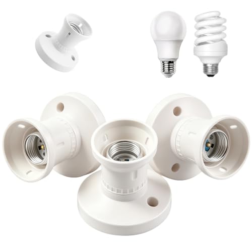 Image of Ceiling Rose E27 Screw Light Fitting, 3-Pack White E27 Ceiling Rose