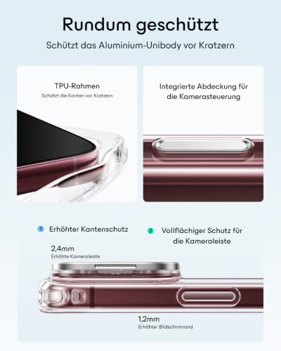 ESR Classic Hybrid für iPhone 18 Pro/17 Pro Hülle mit Flex-Ständer, Klar – Ansicht 6
