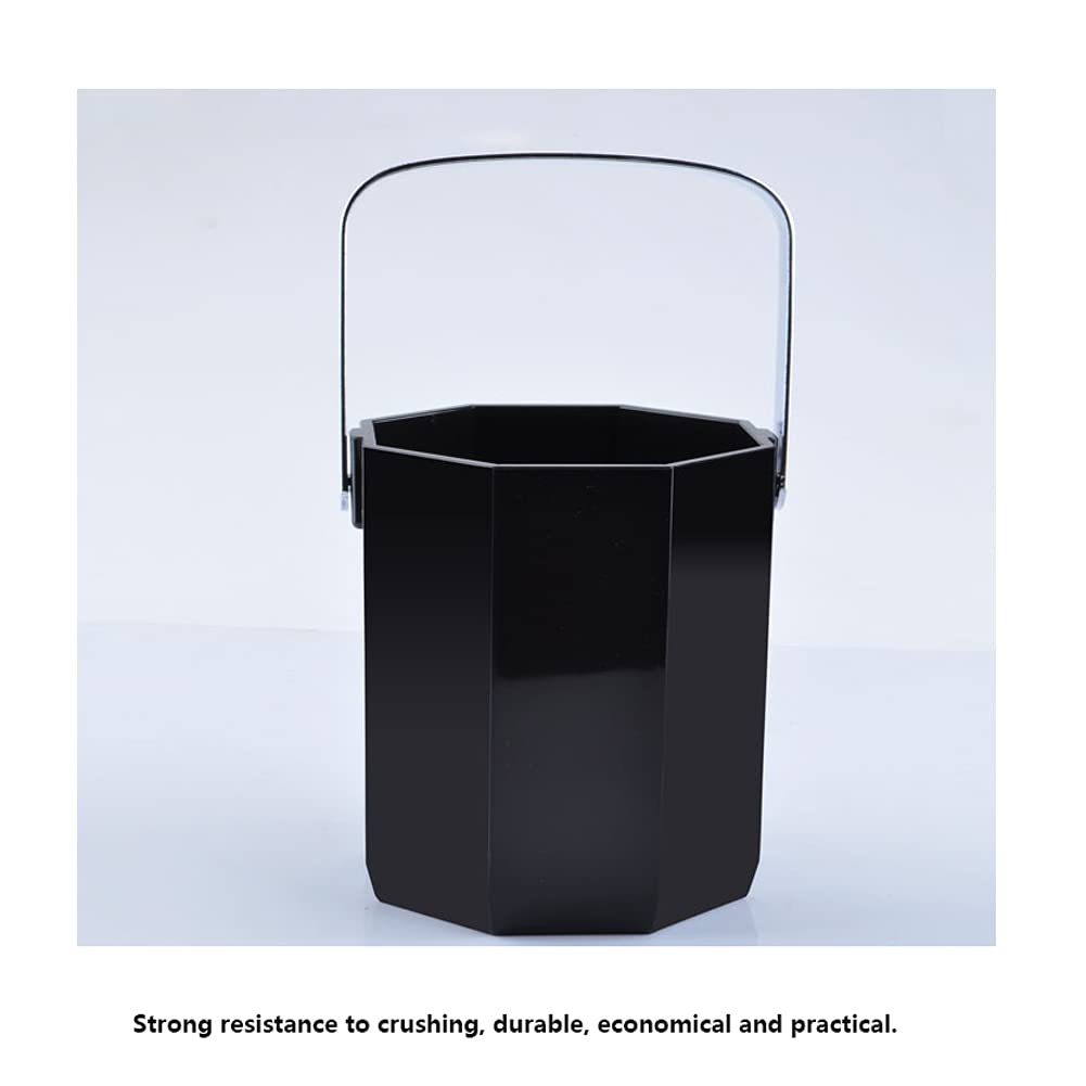 Cubo de Hielo, Cubo de Hielo Octogonal Negro de 1 l, Cubo de Hielo de plástico para el hogar, Cubo de champán, Apto para Bar, Karaoke, práctico Cubo de Hielo para Vino.