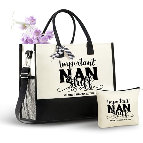 Bolsa tote de lona para abuela con cierre y asa miniatura 1