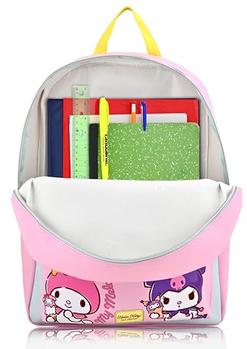 Image of Sanrio Hello Kitty Backpack for Girls, Boys, Women, Men, Adults, Unisex | Cute PU Leather Large Hello Kitty, Kuromi and My Melody Travel Backpack Purse Shoulder Purse Travel Backpack