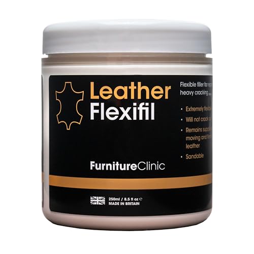 Leather Flexifil - Relleno extremadamente flexible utilizado para reparar arañazos de gatos, agujeros y grietas pesadas en sofás de cuero, asientos de coche (250 ml)