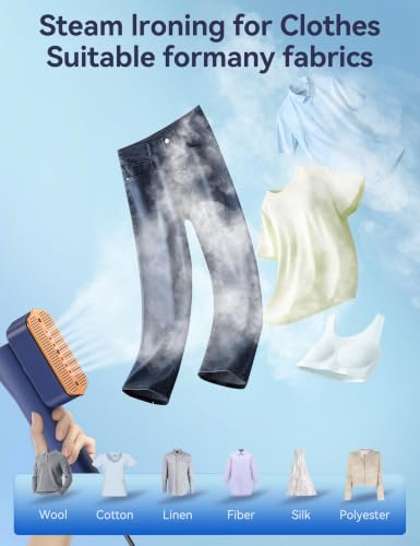 Image of Steamer for Clothes,Sundu Portable 2-in-1 Travel Steamer&Iron,15s Fast Heat-up,100ml Water Tank,Ironing Gloves,25 Min Powerful Continuous Steam,1000W&4 Modes Light Steam Iron for Travel&Home(Denim)