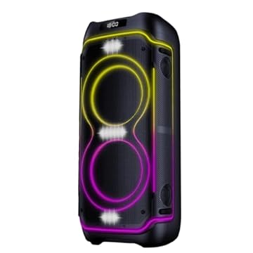 Vibe Sound V8 Party, Caixa de Som Bluetooth 2000W RMS, Alto-Falantes Duplos 8", TWS, Luzes RGB, Display Digital