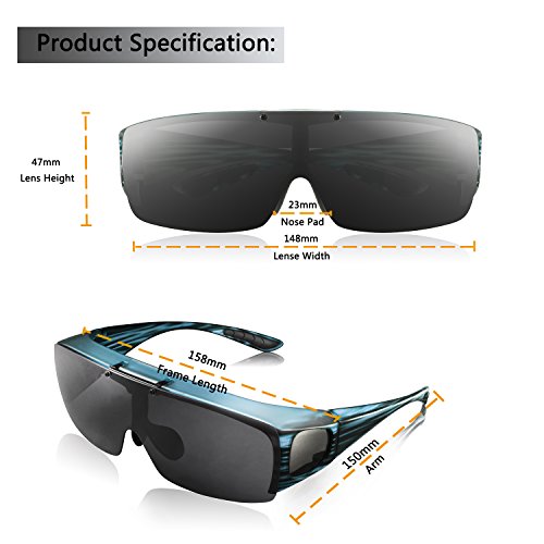 Br'Guras Fit Over Polarized Sunglasses Flip Up Lens for Men and Women4