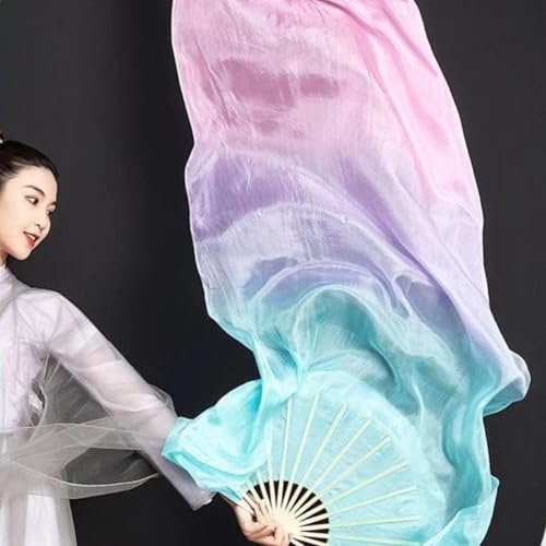 Éventail de danse en soie accessoire danse classique droitier long 150 cm - 2