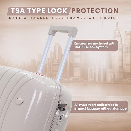 Image of AMERICAN TRAVELLER New York Trolley Bag | TSA Type Lock | Durable Hard Shell , TSA Type Lock , Spinner Trolley Luggage, 360 Disc Spinner Wheels