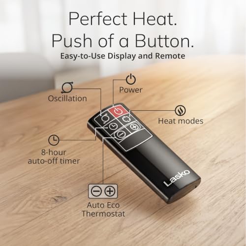 Image of Lasko 29 inch Ceramic Tower Space Heater with Remote Control - Black - 5586