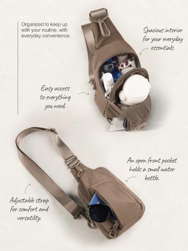 Image of ODODOS Sling Bag with Adjustable Straps Crossbody Chest Bag Lightweight Backpack for Casual Traveling Hiking