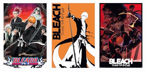Bleach & Bleach Thousand-Year Blood War - 3 Piece TV Show Poster Set (Character Montages & Ichigo) (Size: 24" x 36" each) (Unframed Posters)