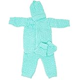 I&S Newborn Baby Infant 4 Pieces Crochet Set Warm Winter Fashionable Comfort Unisex Girls Boys (0-3 Months, Green)