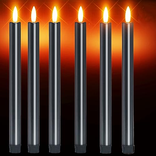 LED電子キャンドル ハロウィンライト キャンド 黒 乾電池式長蝋燭ろうそくイルミネーション プラスチックテーパーキャンドル 多様機能 タイマー 点滅機能 ホーム飾り/庭/結婚式/仏壇用 仏具/縁日/披露宴/パーティー/クリスマス装飾ライト ロマンチックな