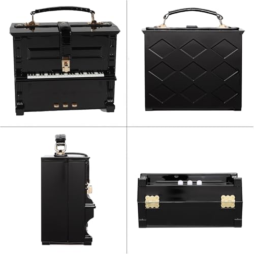 Women Piano Shaped Crossbody Shoulder Bag Handbag Acrylic Unique Novelty Piano Purse3