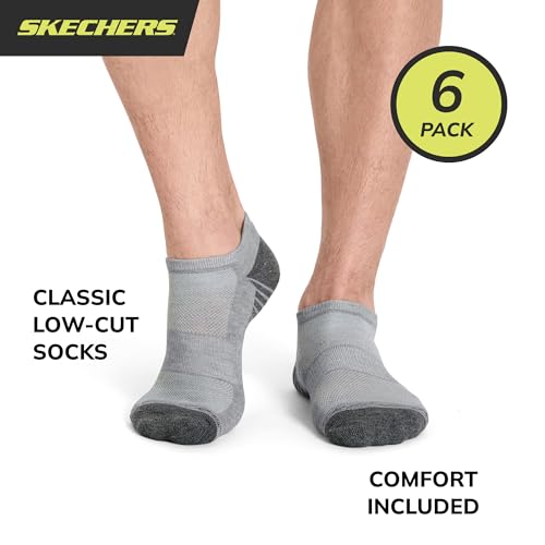 Skechers Men's 6-Pack Half Terry Performance Low Cut Socks, Breathable & Cushioned Footbed2