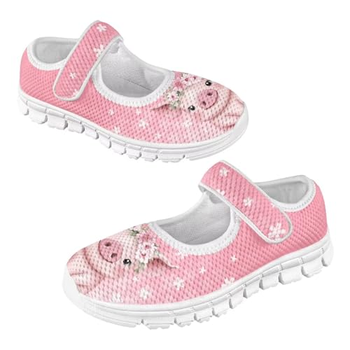 JoyLamoria Funny Axolotl Print Toddler Girls Shoes Slip on Mary Jane Shoes Prinscess Dress Flats,11-2.5