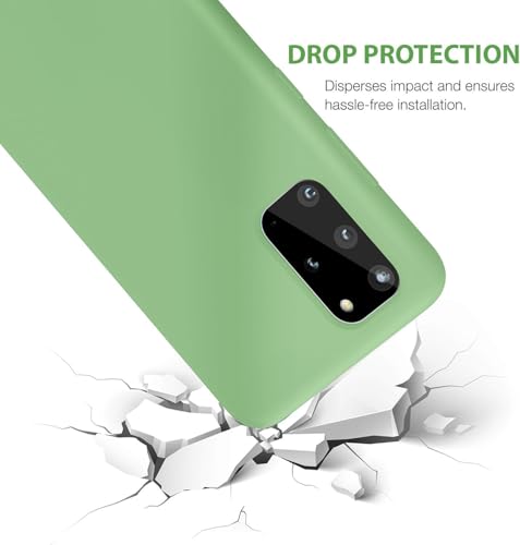 Image of MOBILOVE Back Cover Case for Samsung Galaxy S20 Plus | Pure Liquid Soft Matte Silicone Case with Logo and Comes with Camera and Screen Protection Back Cover for Samsung Galaxy S20 Plus (Mint Green)