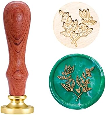 Taoskai Leaves Wax Seal Stamp, Botanical Sealing Wax Stamp for Wedding ceremony Invitation, Present Wrapping, Envelopes, Wine Bundle Ornament(Leaves)
