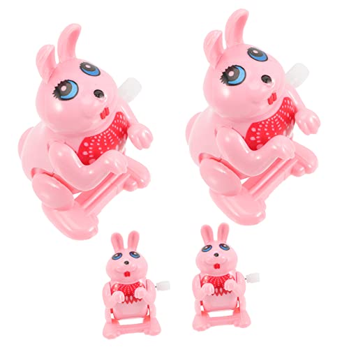 VOSAREA 4Pcs Flipping Bunny Wind Up for Adorable Clockwork Playthings Portable Decorative Clockwork Supplies for and Party Favors