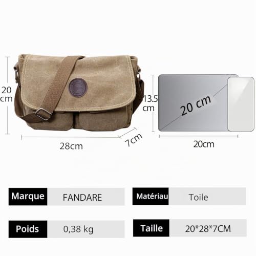 Tablet messenger bag briefcase compact souple multi-poches - 3