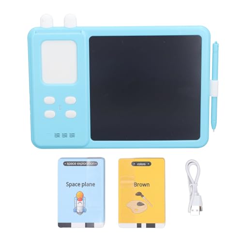 Fdit Tarjetas Flash Parlantes LCD, Tableta de Escritura, Juguete de Aprendizaje Portátil para Niños, Tablero de Dibujo Educativo Temprano (WHITE) - imagen 6
