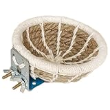 Cabane d'élevage confortable : fabriqué à partir de coton tissé et de corde de lin, ce nid d'oiseau offre un environnement chaleureux et confortable pour vos oiseaux, favorisant les comportements de nidification et de reproduction chez les colombes, les perroquets et les canaris.