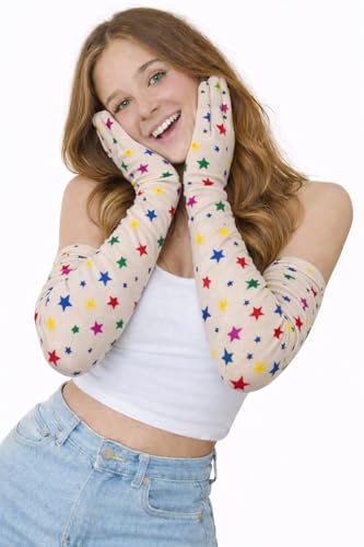 Image of Women's Driving Gloves, Printed Cotton Full Hand Summer Gloves for Protection from Sun Burn /Heat /Pollution (Pack of 1 Pair)