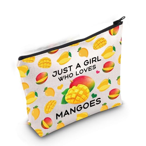 Gzrlyf Just a Girl Who Loves Mangoes Mango Makeup Bag Mango Lovers Mango Girl Makeup Bag Funny Mango Lover Gifts (Just mangos)