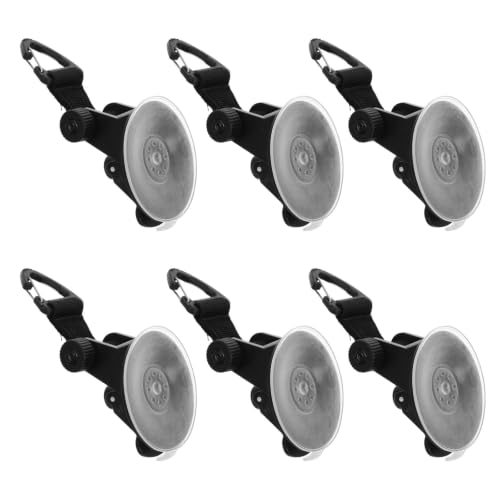 TOPBATHY 6pcs Suction Cup Tie down Hooks for Camping and Solo Travel