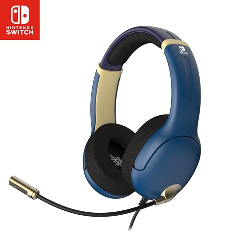 PDP Gaming AIRLITE Wired Stereo Headset with Noise-Cancelling Mic for Nintendo Switch/Switch Lite/Switch OLED (Legend of Zelda Hyrule Blue) by PDP - Used condition - US$18.37
