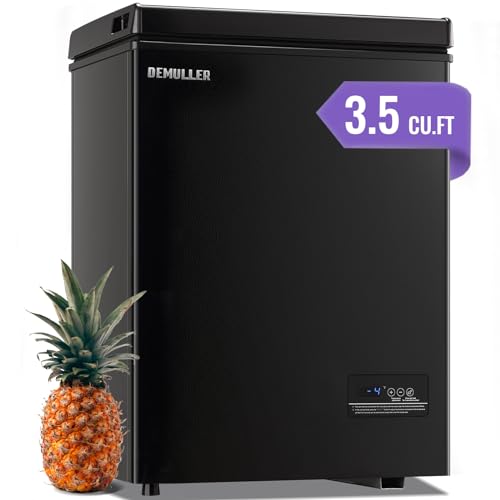 Deep Chest Freezer Mini Freezer with Electronic Display Screen Free-Standing Top Door Freezer Electronic Thermostat Accurate to 1℉ Black