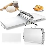 Máquina laminadora de masa, prensa de grosor ajustable de acero inoxidable para cruasanes, fondant, pizza y pastelería, ideal para panaderías domésticas y comerciales