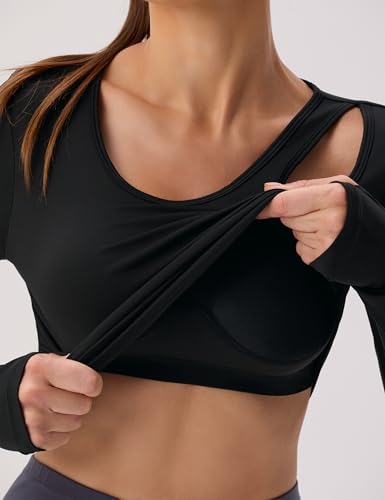 BMJL Womens Workout Tops Built in Bra Active Long Sleeve T Shirt Yoga Athletic Gym Clothes Crop Fall Shirts 20253