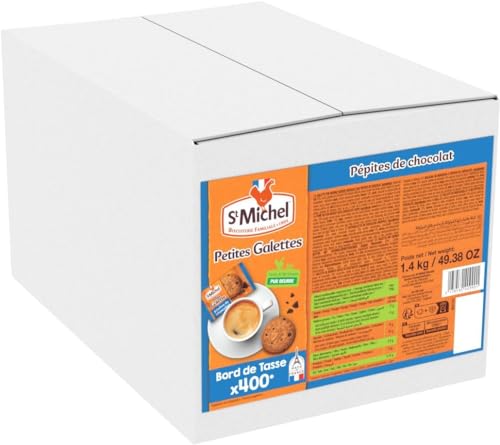 St Michel Petite Galette aux pépites de choco - Pack de 400 x 3,5g, 1.4 Kg