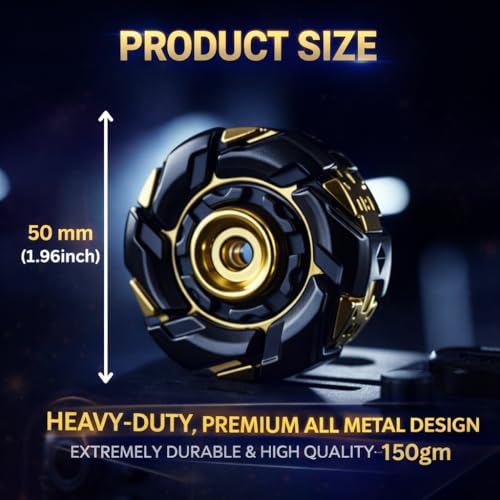 Image of EDC Fidget Sliders Open Armor Spinning Top Fidget Toys for Adults - Metal Stress Relief Gyroscope, ADHD & Anxiety Decompression Toy, Office Desk Cool Toy, Rotating Fingertip Spinner (Silver-Gold)