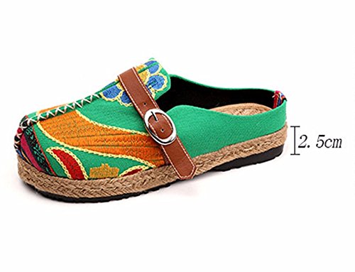 HOMEE Pantofole da donna National Wind Embroidery