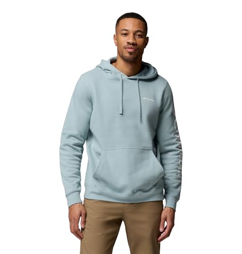 Columbia Men's Trek Long Sleeve Hoodie, Crushed Blue/CSC Sleeve Logo,