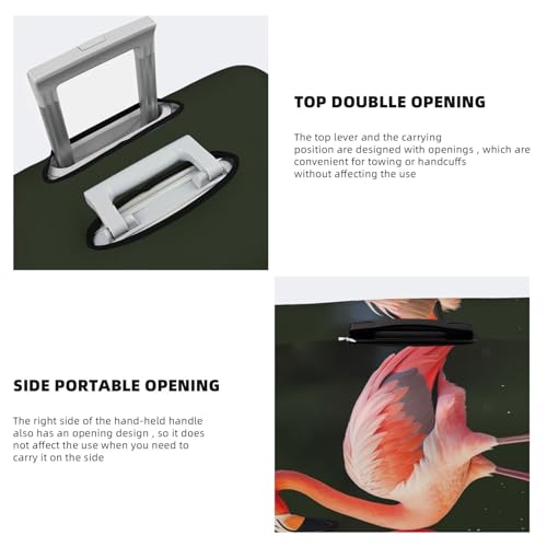 Travel Luggage Cover Suitcase Protector Elastic Washable Pink Flamingos Kiss in The Lake Suitcase Cover Anti-scratch Spandex Baggage Covers Fits 18-32 Inch Luggage4