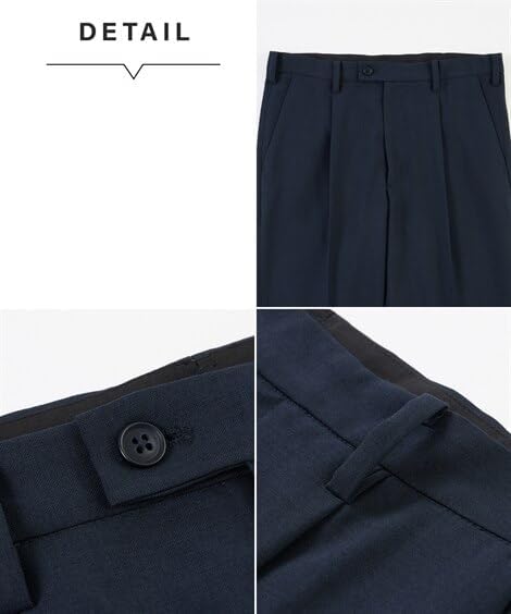 [ニッセン] ロングパンツ メンズ タテヨコストレッチワンタックスラックス【大きいサイズ有】 黒 130