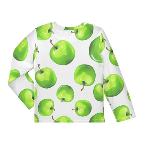 Green Fruit Boy's Rash Guard Swim Shirt Long Sleeve Sun Shirt for Beach Pool Sport UPF50+2