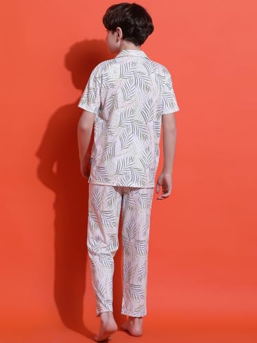 Image of Li'l Tomatoes Boys 100% Cotton Night Suit | Summer Printed Shirt & Shorts Set | Soft & Breathable Sleepwear | 9-16 Years