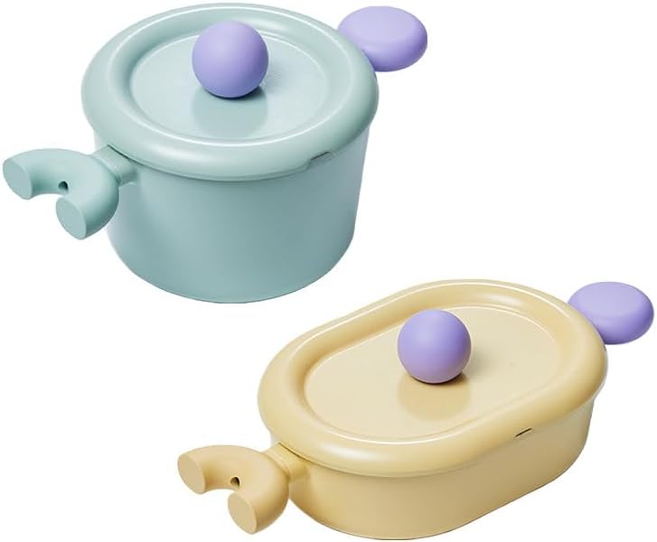 Neoflam Better Finger Cookware Set - Mint and Yellow, 4-Piece Ceramic Coating Kitchen Pots