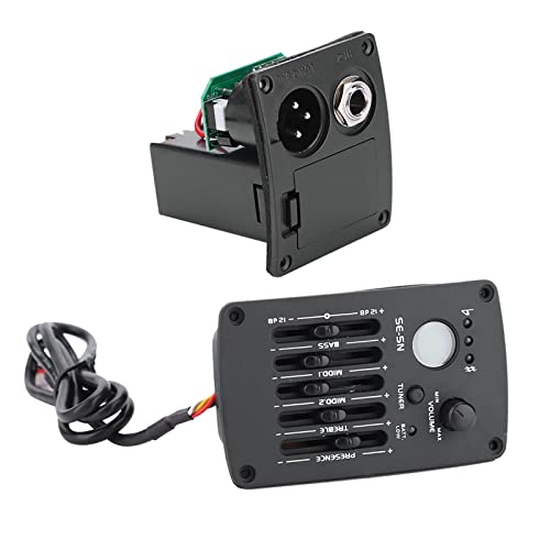 Ecualizador para guitarra, captador magnético para orificio de sonido, ecualizador LCD de 5 bandas, accesorio para instrumentos musicales miniatura 2