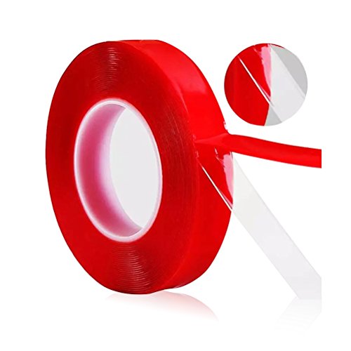Preisvergleich Produktbild Odowalker, Doppelseitiges Klebeband, 10 Meter, PET, wetterfest, besonders belastbar, für Industrie, Auto und Haushalt, Breite 0,62 cm, farblos, 15mm×10m