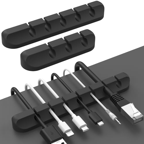AhaStyle Cable Clips, 3 Pack Cord Holders Cable Organizer Self Adhesive Cord Keeper for Desktop Organizing USB Cable/Nightstand Power Cord/Mouse Cable/Wire PC/Cord Clips for Home Office and Car