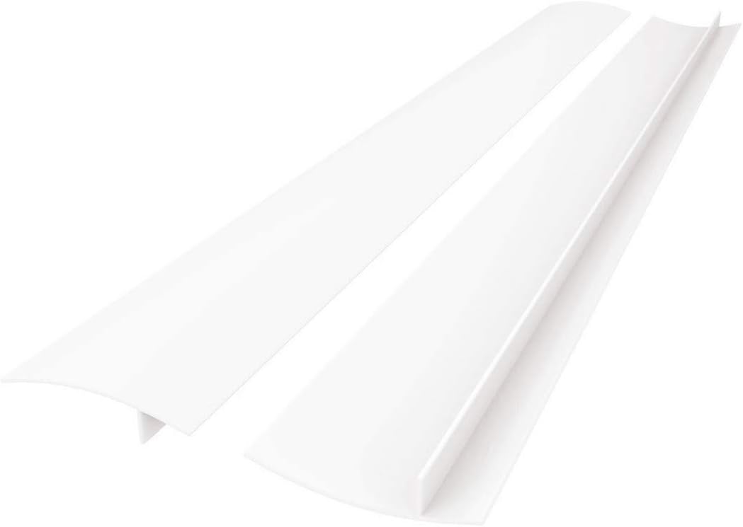 Kitchen Silicone Stove Counter Gap Cover with Heat Resistant Wide & Long Gap Filler Used for Protect Gap Filler Sealing Spills in Kitchen Counter, Stovetops2 Pack, White, 21 Inch）